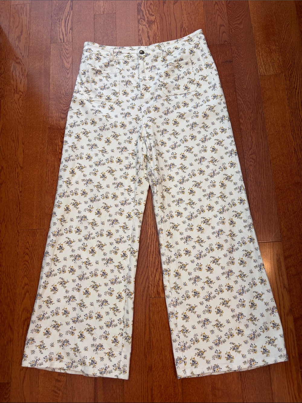 Anniewear High Rise Floral Wide-Leg Pants Size Large Cottagecore Ditsy